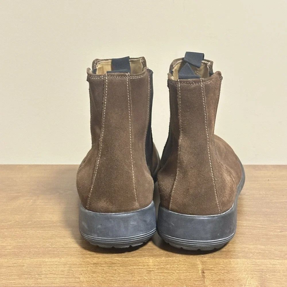 Polo Ralph Lauren Chelsea Boots Men's 13 Brown Pull On Calf Suede Ankle Italy